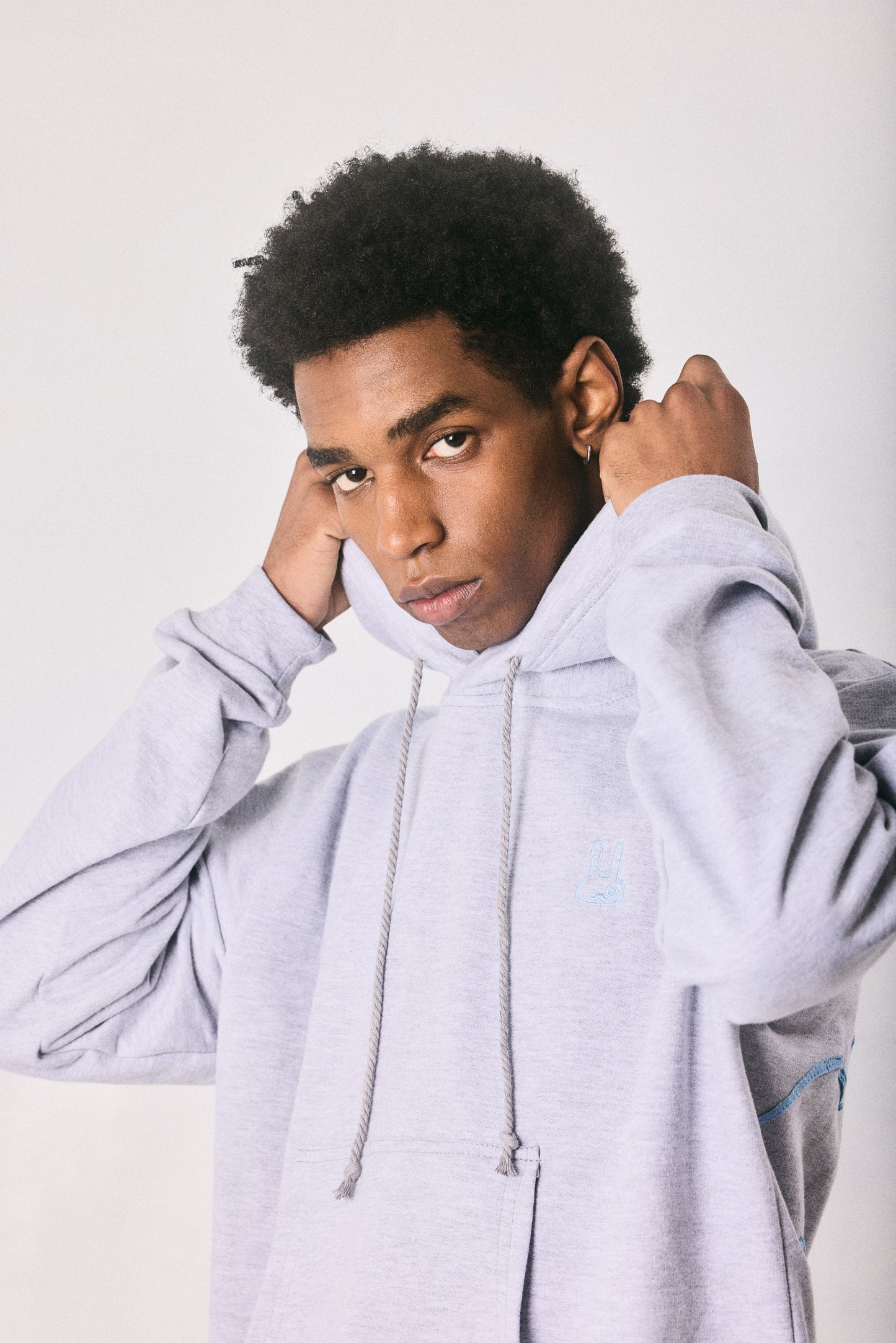 Grey melange hoodie and sweatpants set, made in Cape Town