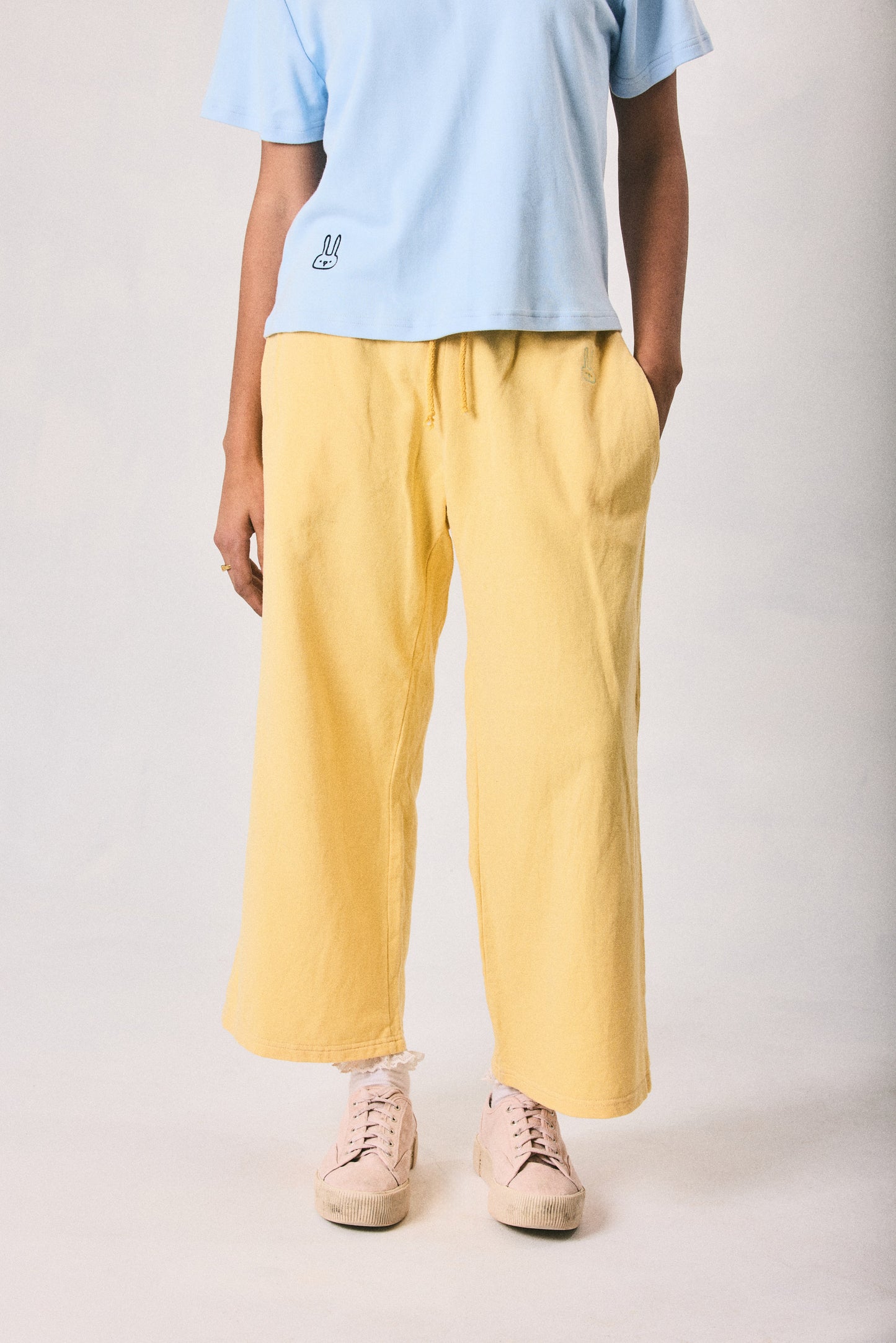 Yellow Wide-legged Sweatpants, Made in Cape Town