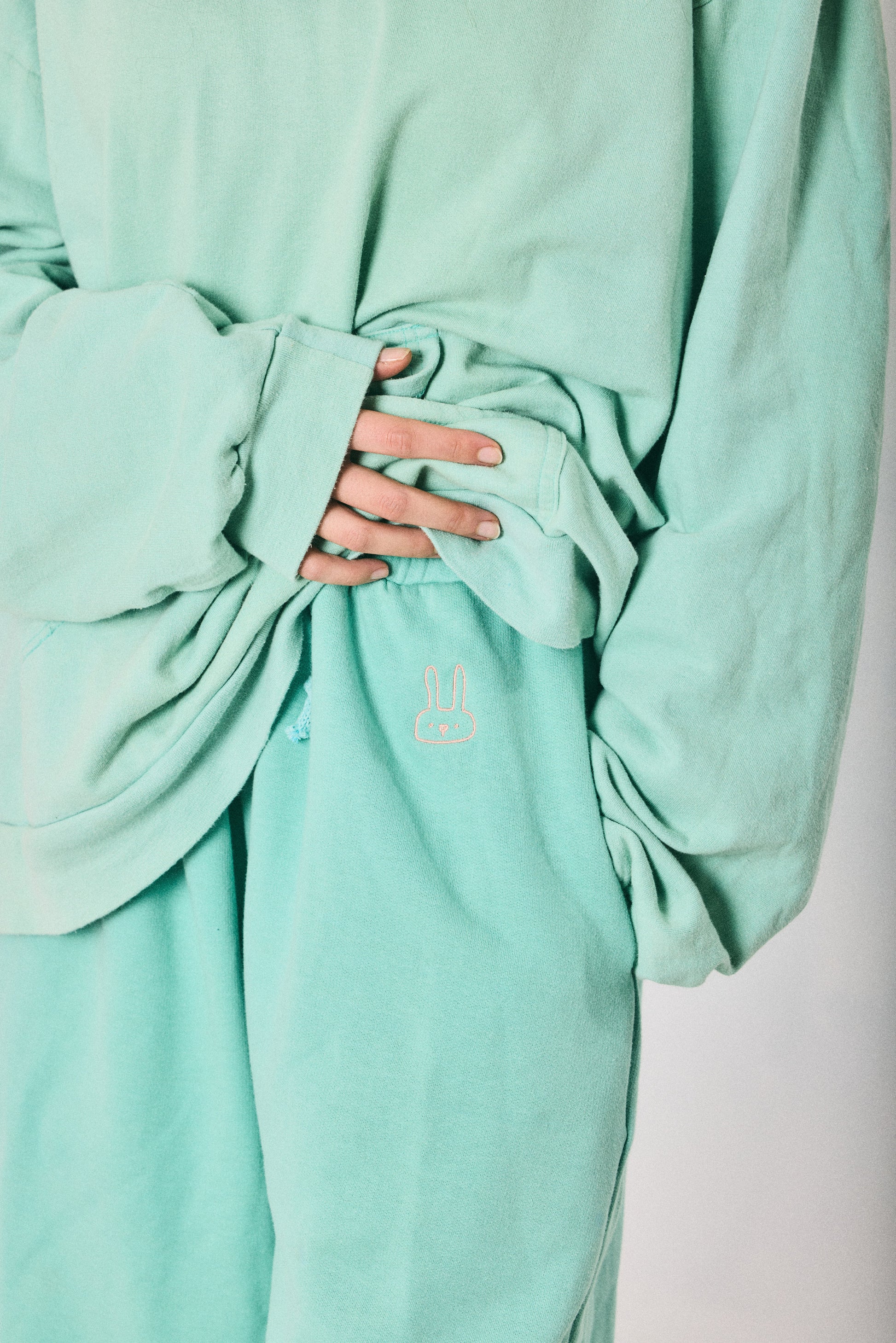 Mint hoodie and sweatpants set, made in Cape Town