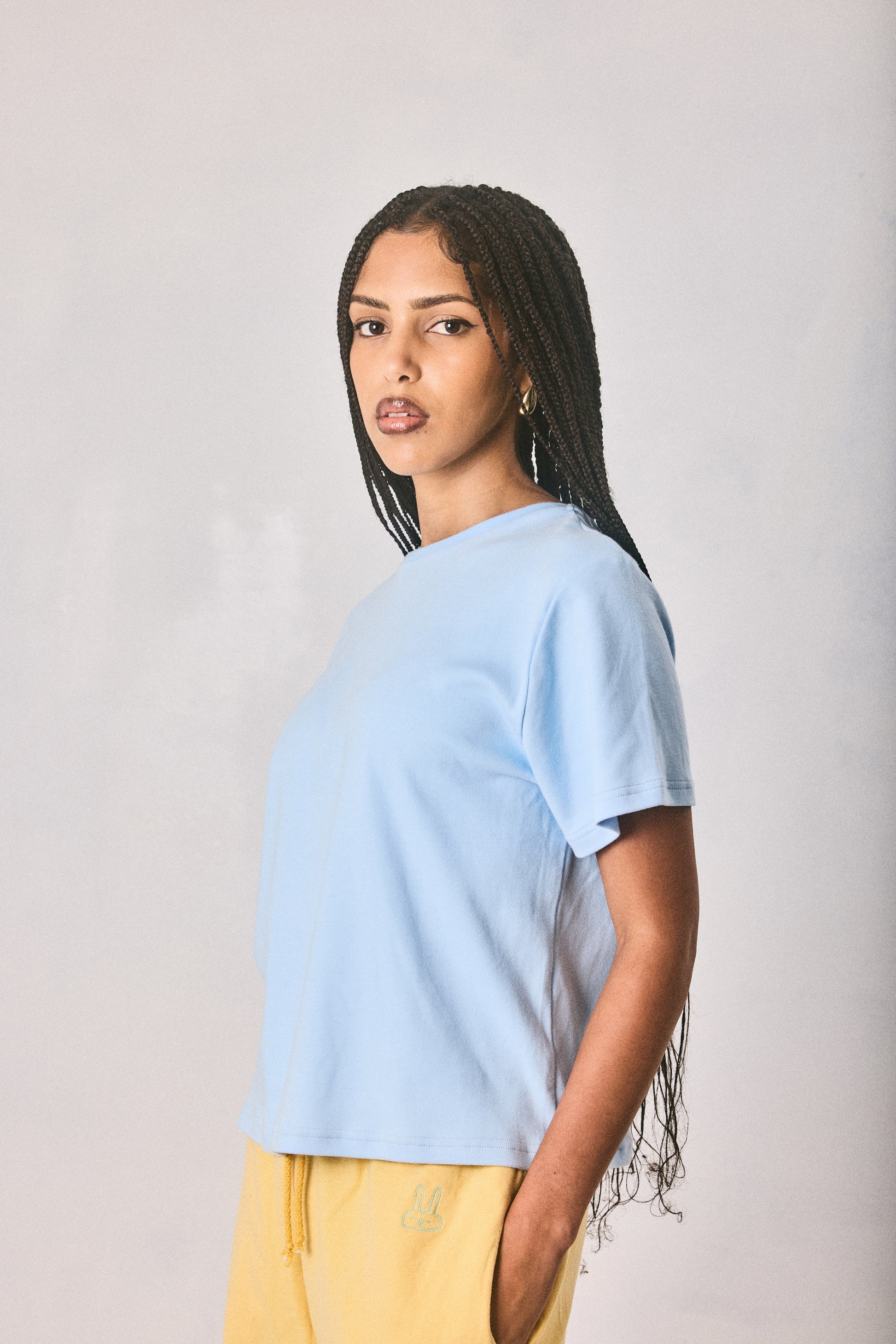 Light Blue Cropped T-shirt, Made in Cape Town