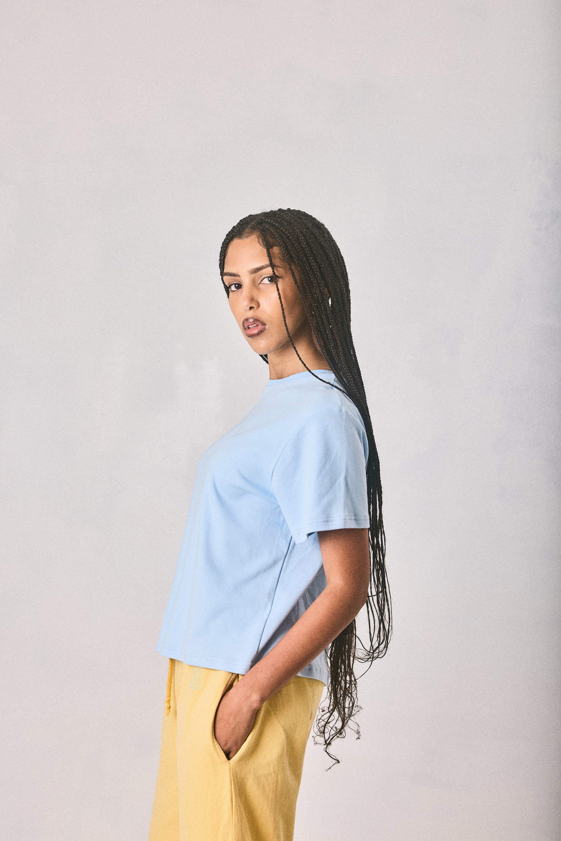 Light Blue Cropped T-shirt, Made in Cape Town