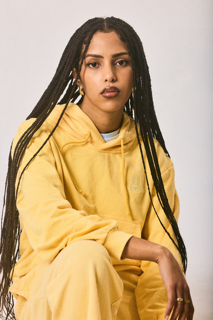 Yellow hoodie and sweatpants set, made in Cape Town
