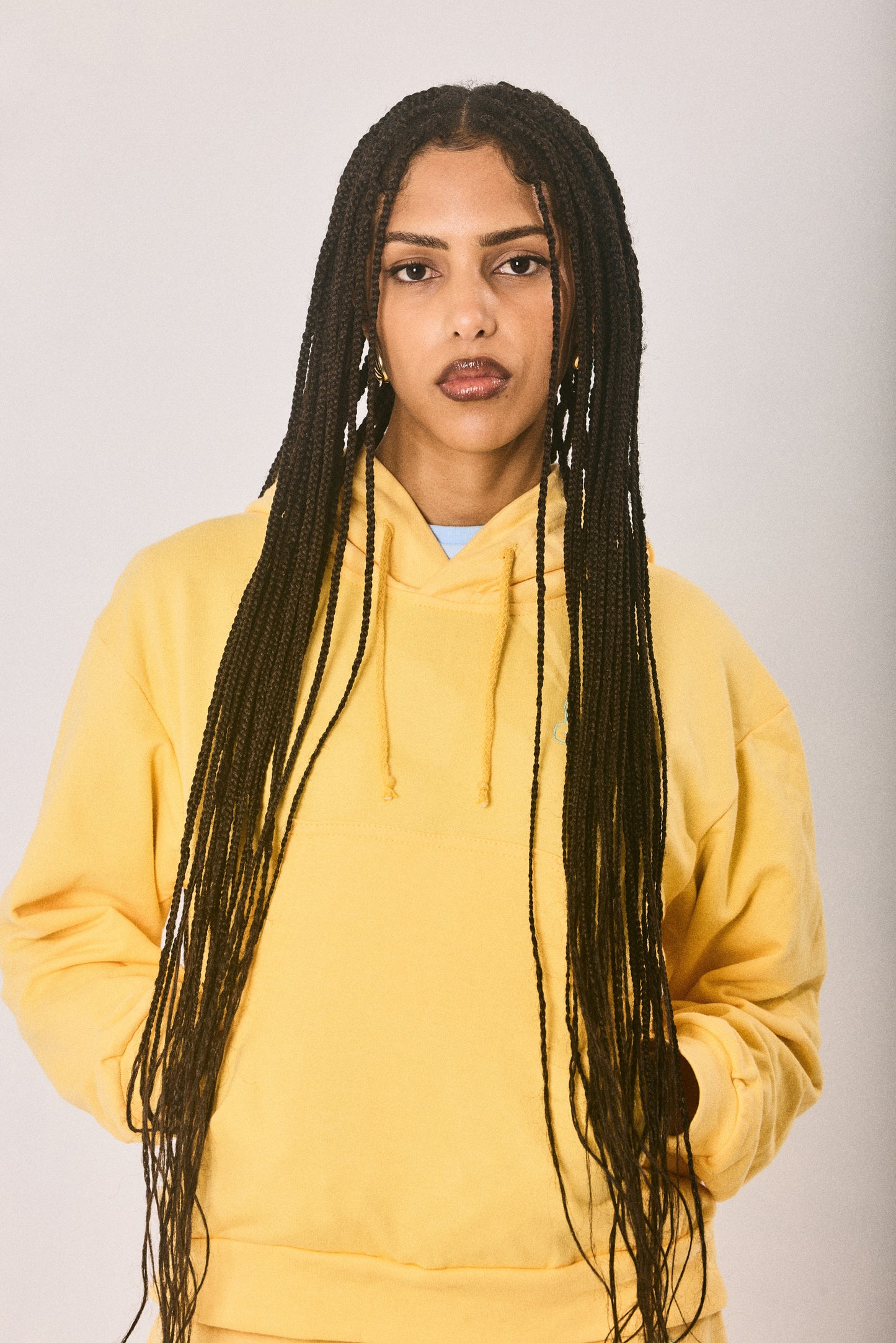 Yellow hoodie and sweatpants set, made in Cape Town