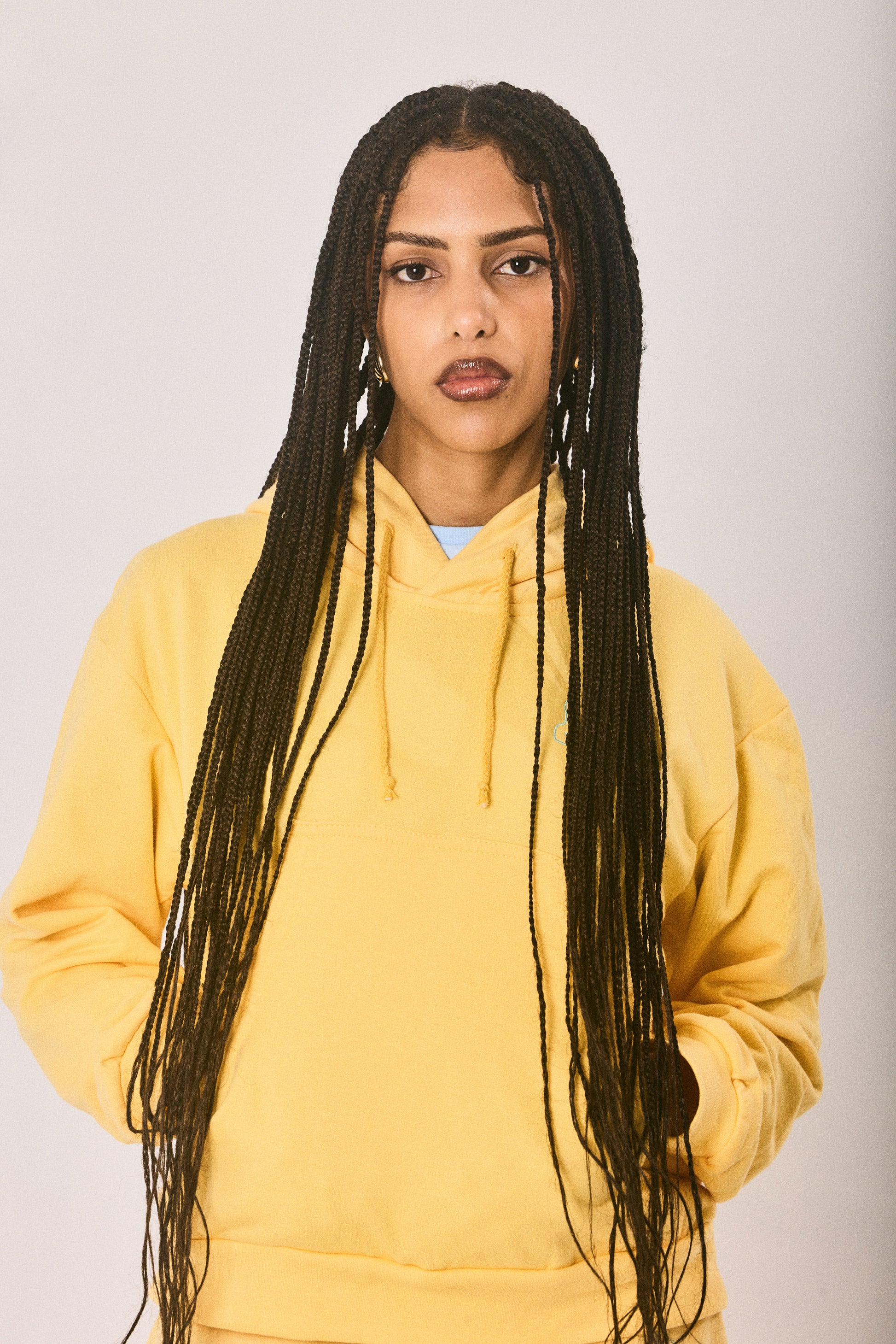 Yellow hoodie and sweatpants set, made in Cape Town