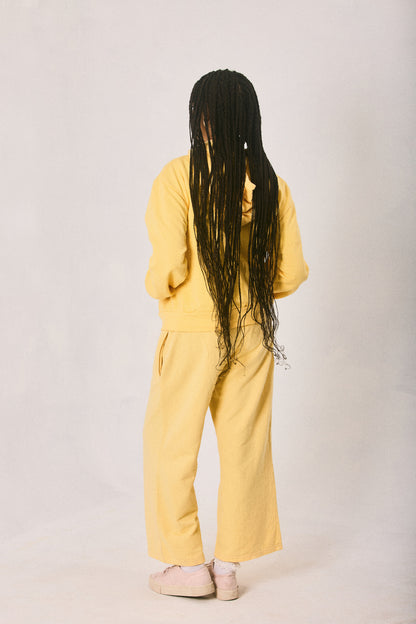Yellow hoodie and sweatpants set, made in Cape Town