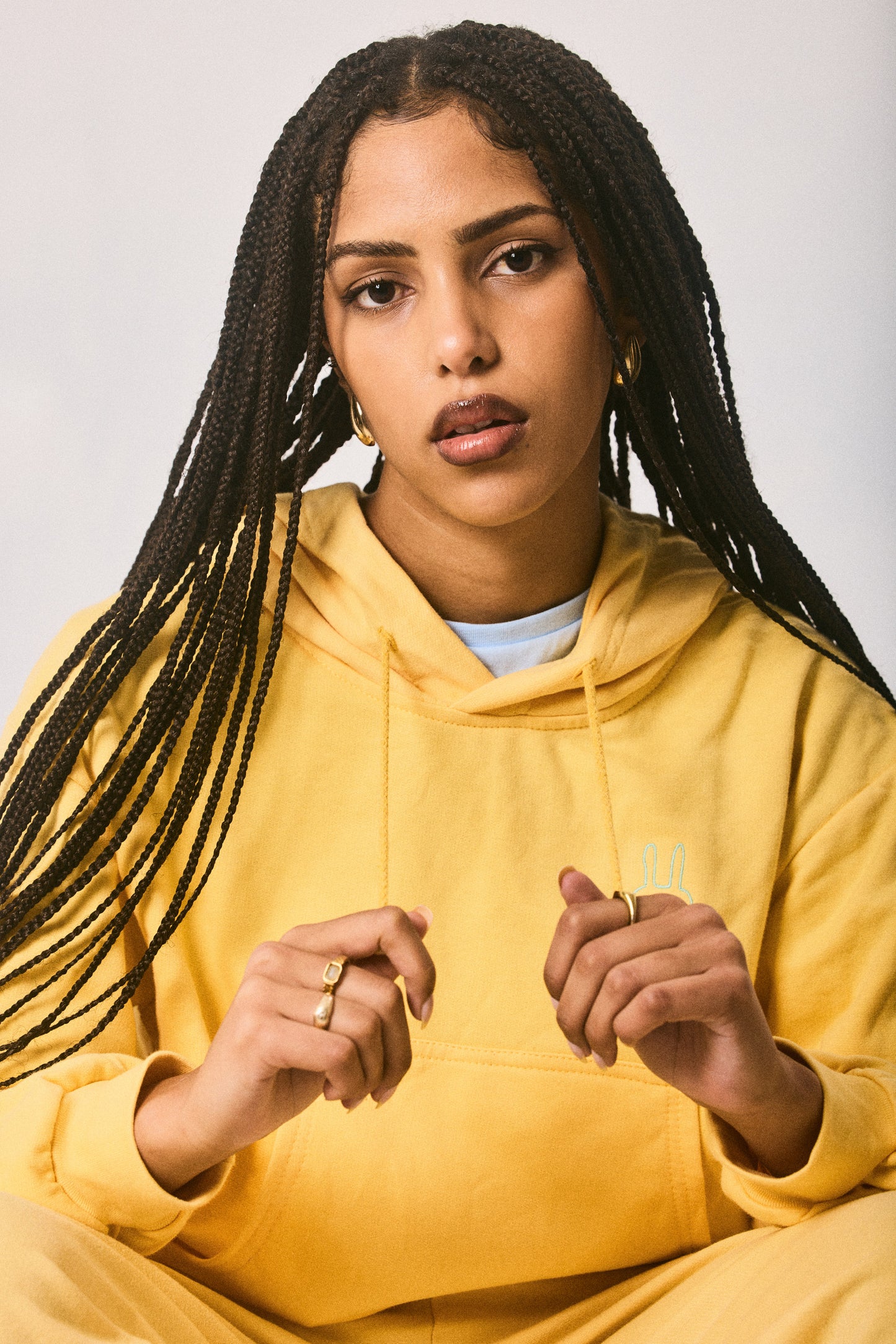 Yellow hoodie and sweatpants set, made in Cape Town