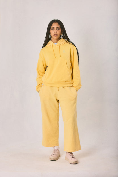 Yellow hoodie and sweatpants set, made in Cape Town
