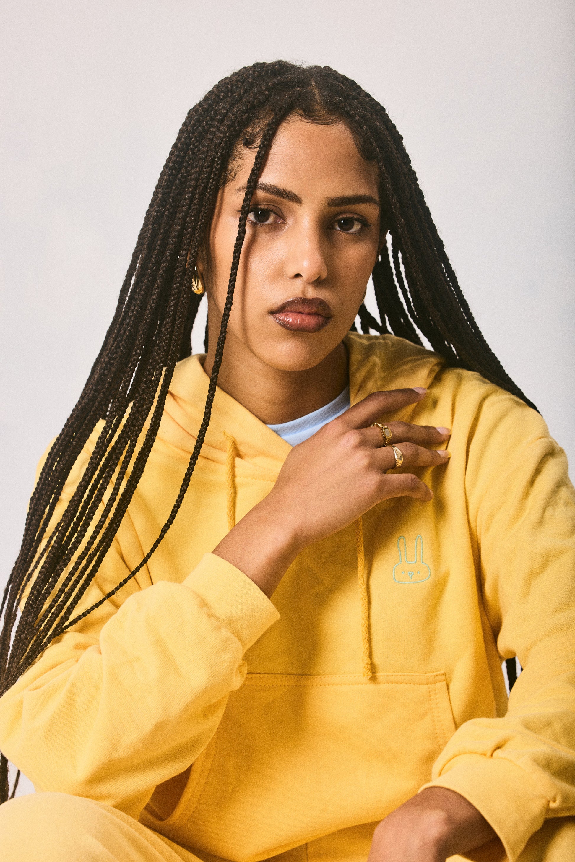 Yellow hoodie and sweatpants set, made in Cape Town