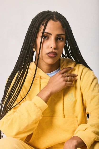 Yellow hoodie and sweatpants set, made in Cape Town