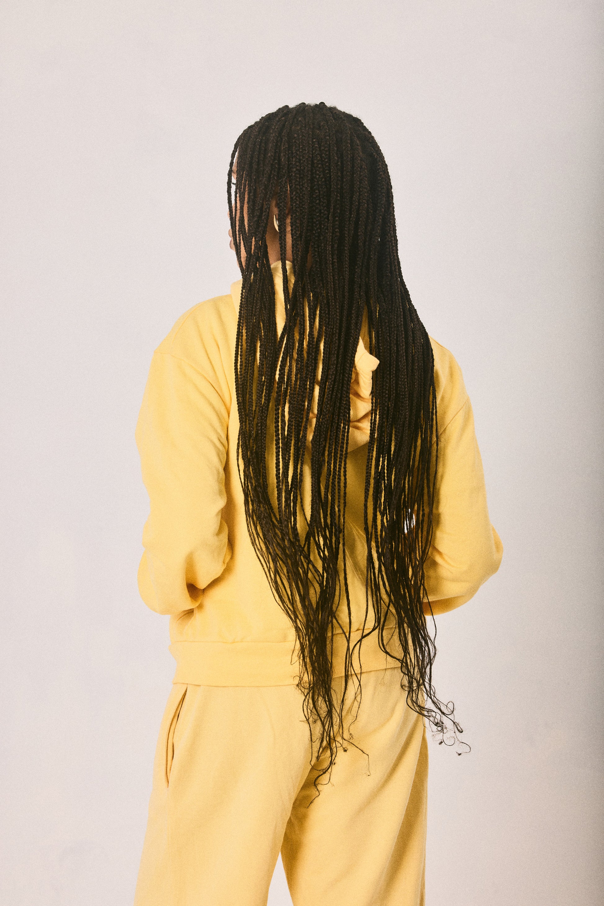 Yellow hoodie and sweatpants set, made in Cape Town