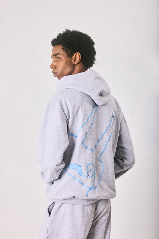 Grey melange hoodie and sweatpants set, made in Cape Town