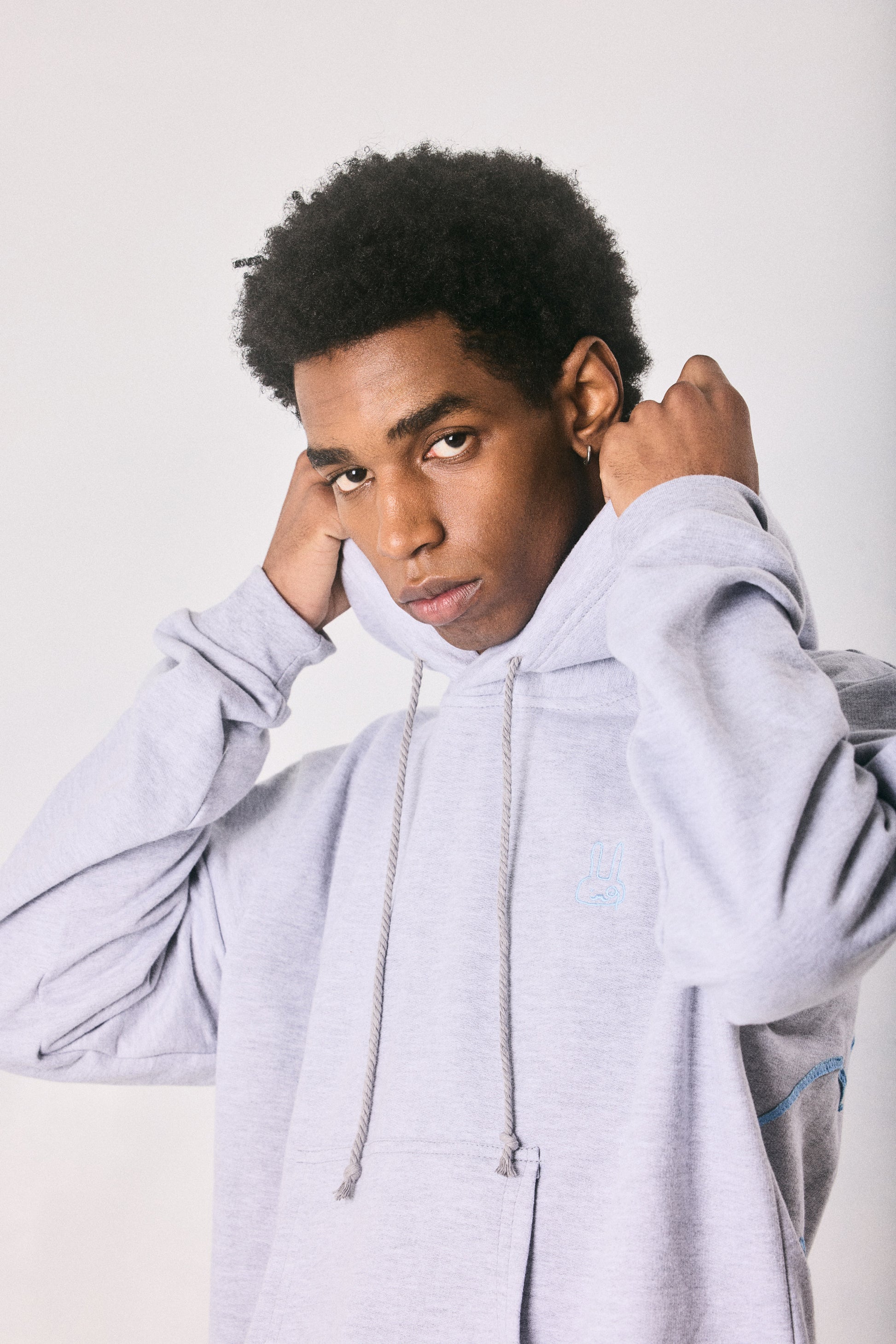 Grey melange hoodie and sweatpants set, made in Cape Town