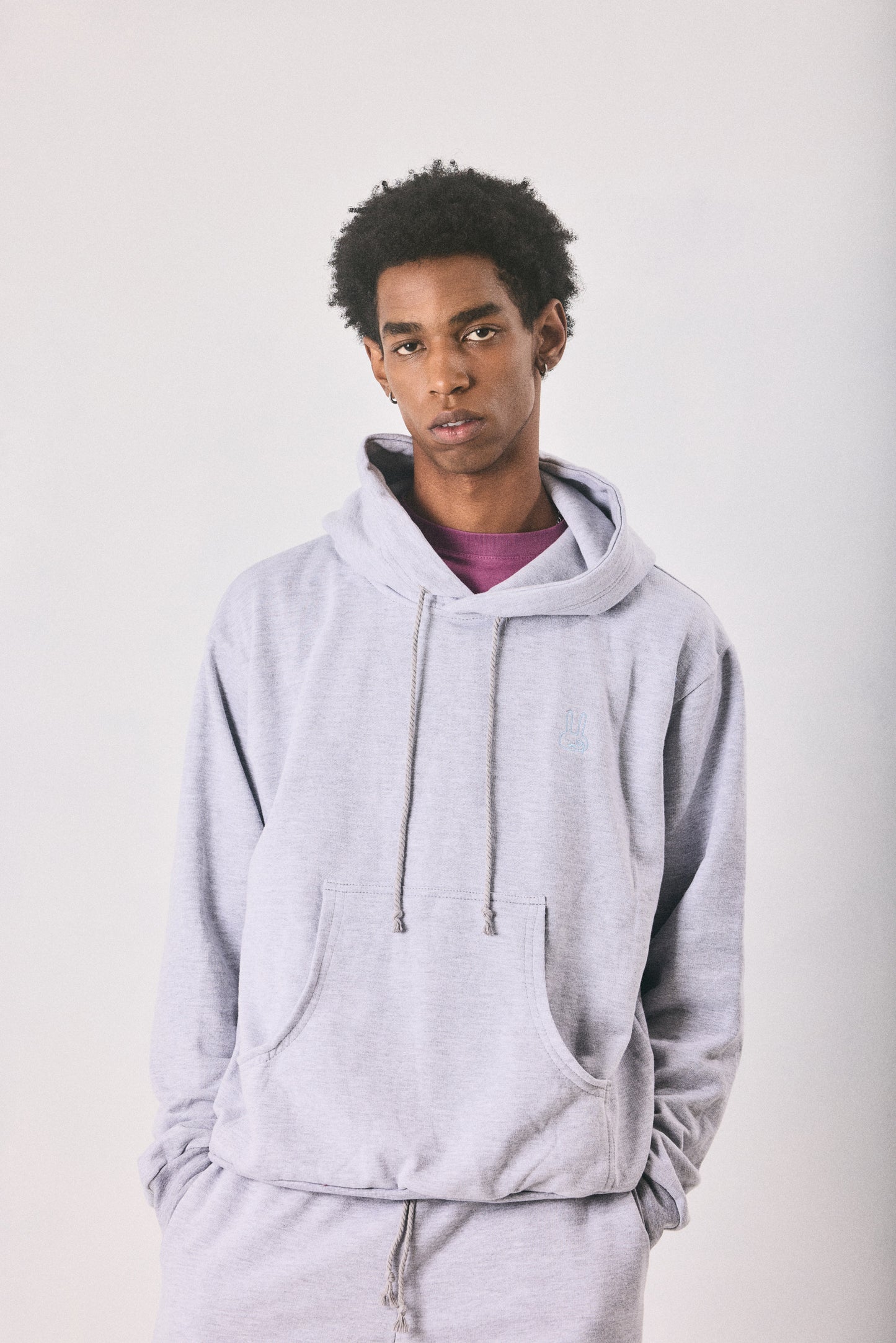Grey melange hoodie and sweatpants set, made in Cape Town