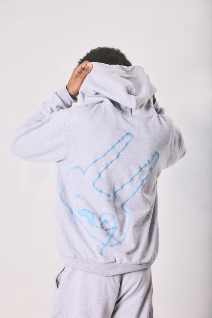 Grey melange hoodie and sweatpants set, made in Cape Town