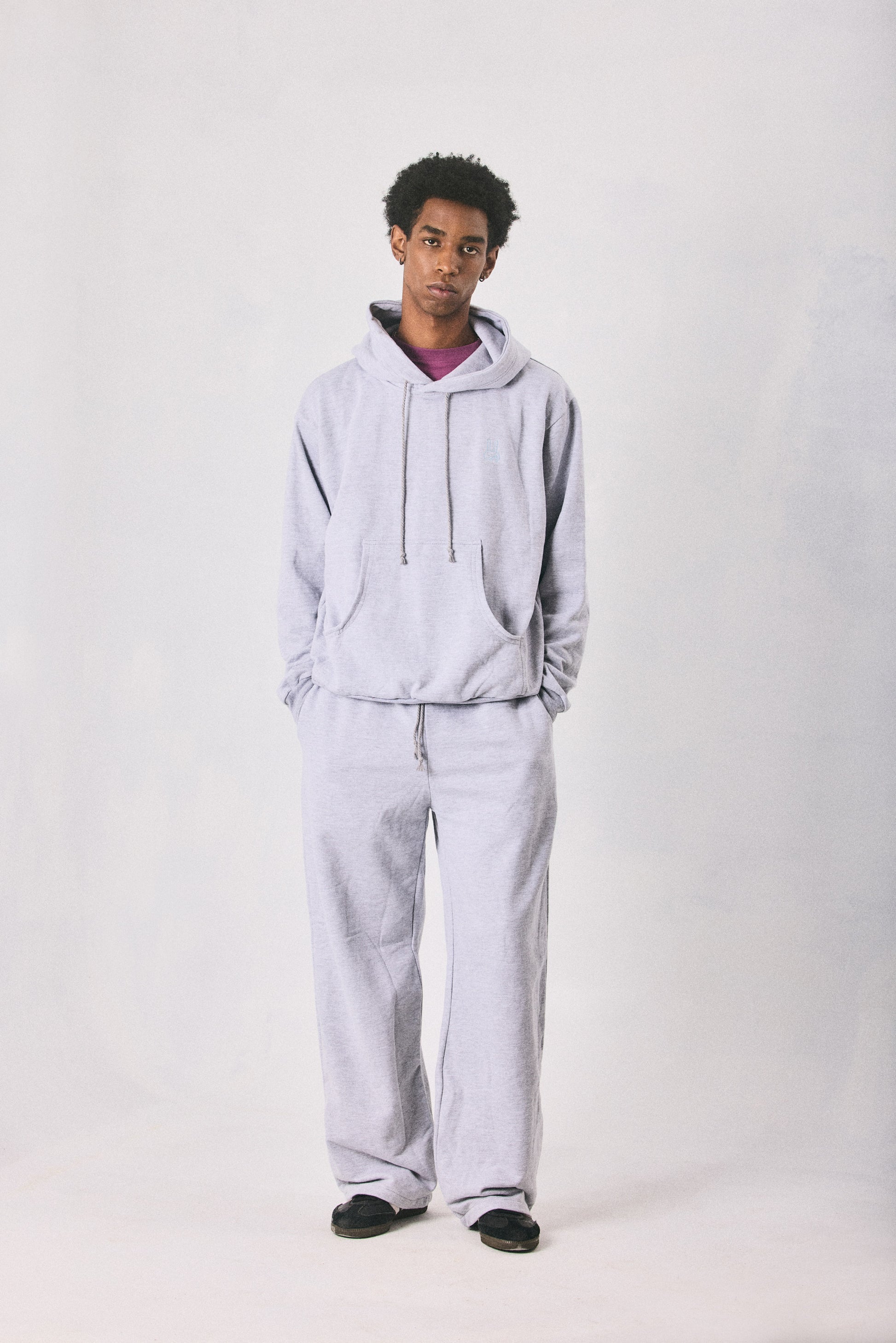 Grey melange hoodie and sweatpants set, made in Cape Town