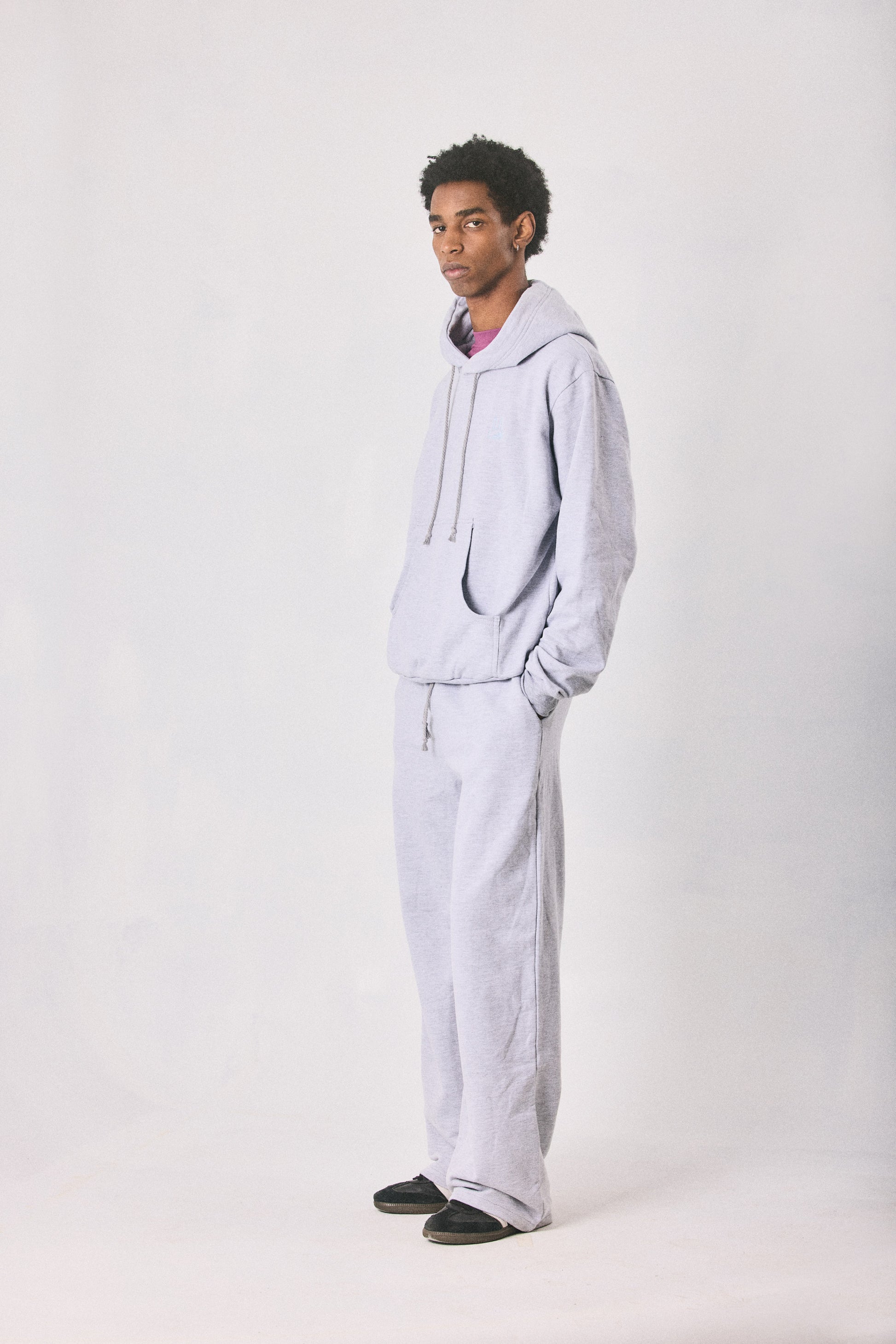 Grey melange hoodie and sweatpants set, made in Cape Town