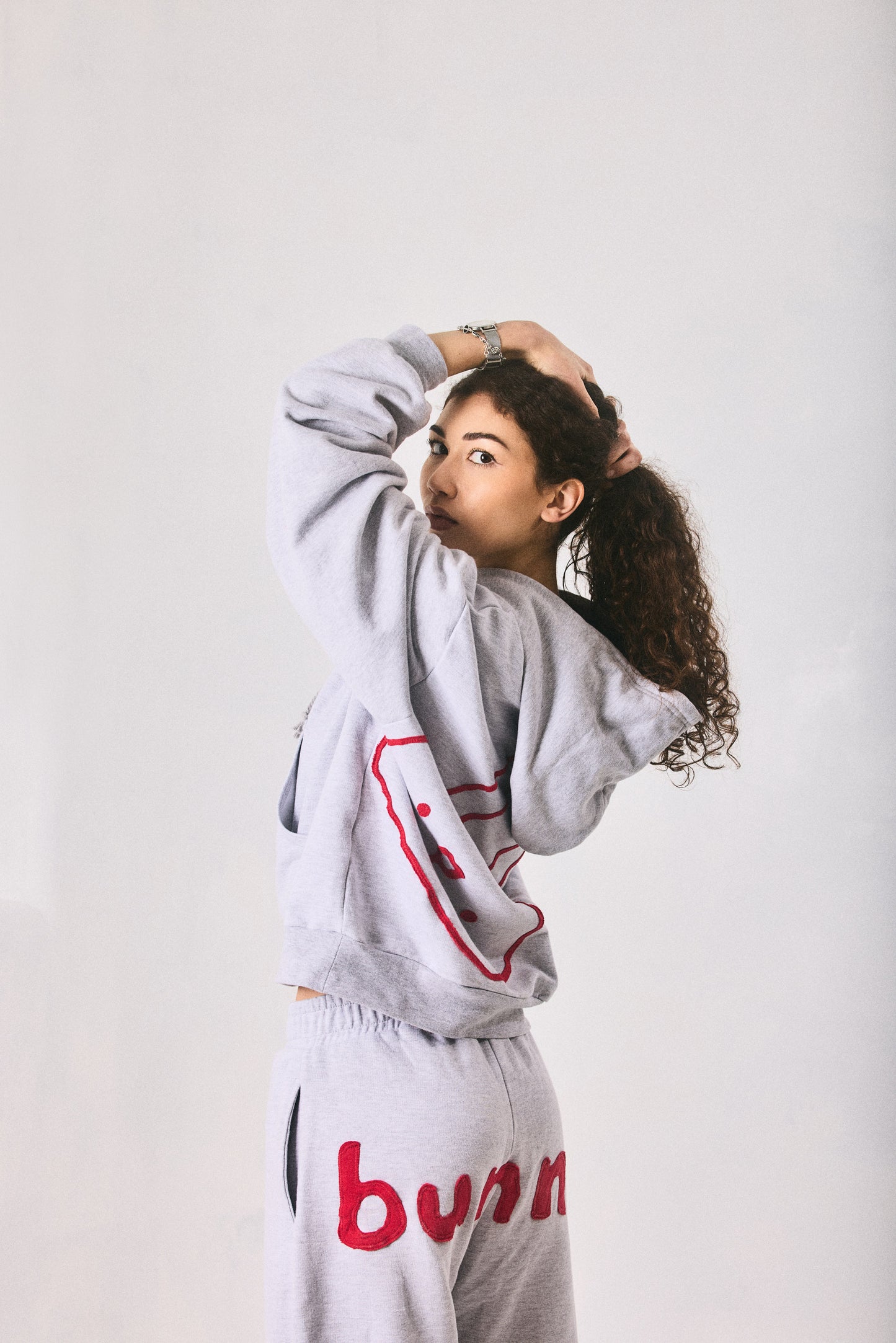 Grey melange hoodie and sweatpants set, made in Cape Town