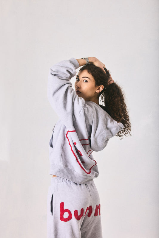 Grey melange hoodie and sweatpants set, made in Cape Town