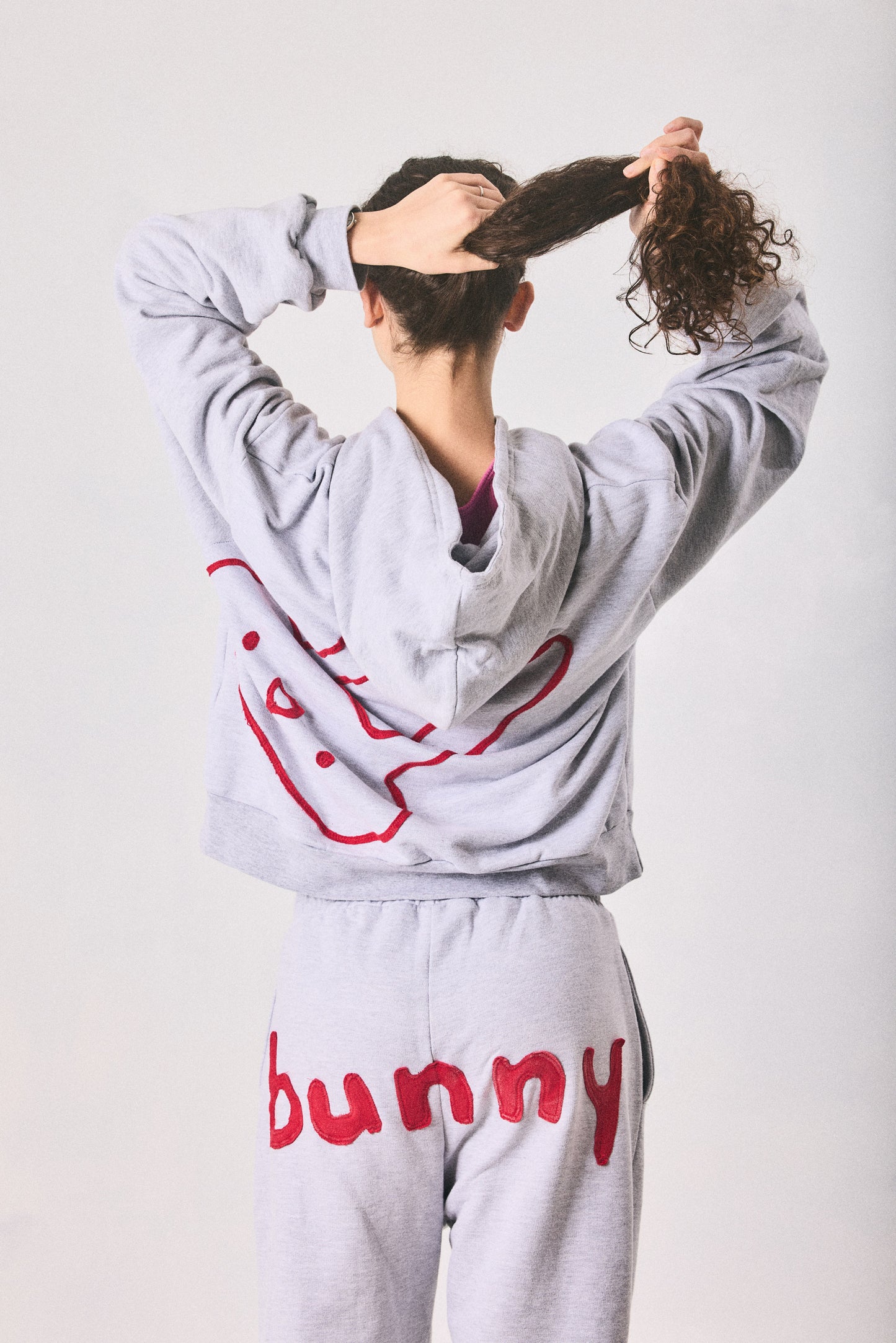 Grey melange hoodie and sweatpants set, made in Cape Town