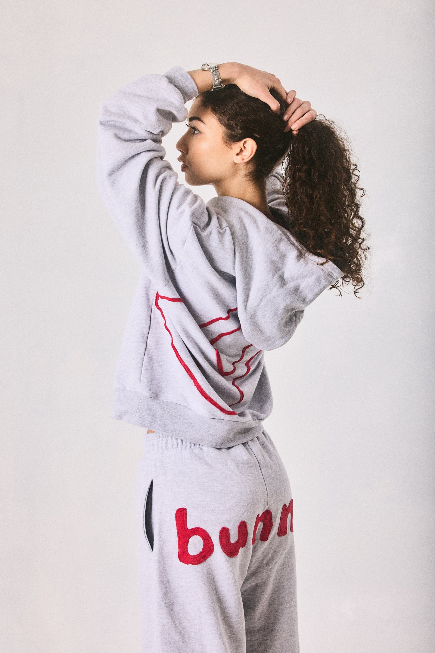 Grey melange hoodie and sweatpants set, made in Cape Town