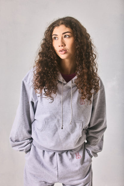 Grey melange hoodie and sweatpants set, made in Cape Town