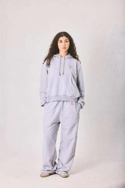 Grey melange hoodie and sweatpants set, made in Cape Town