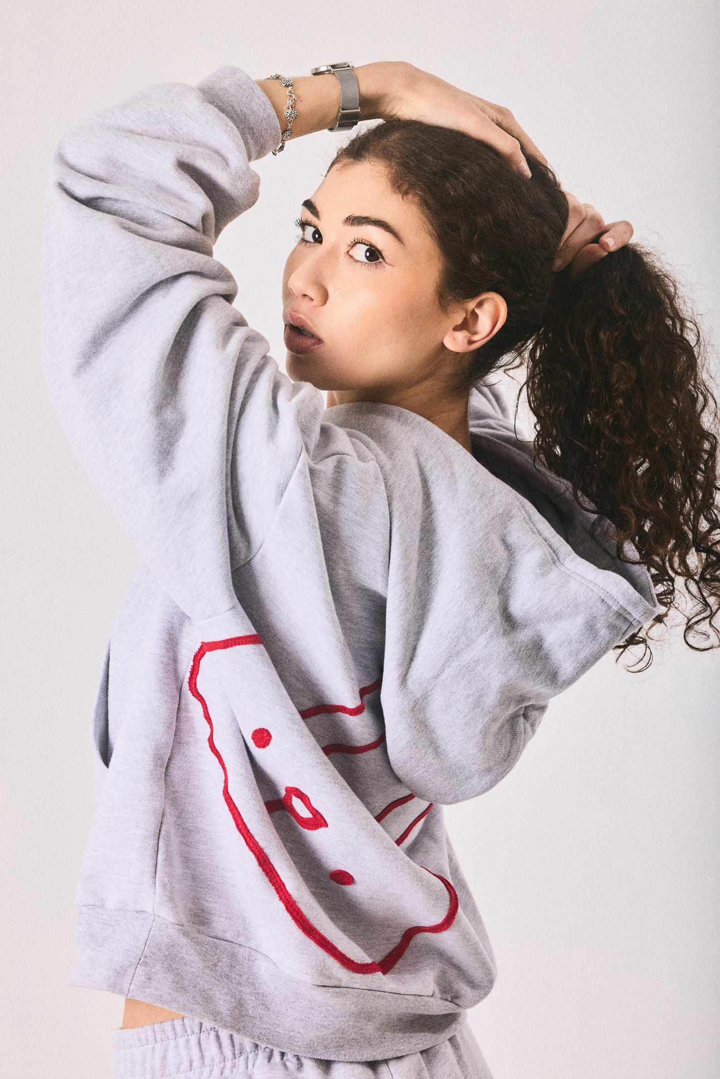 Grey melange hoodie and sweatpants set, made in Cape Town