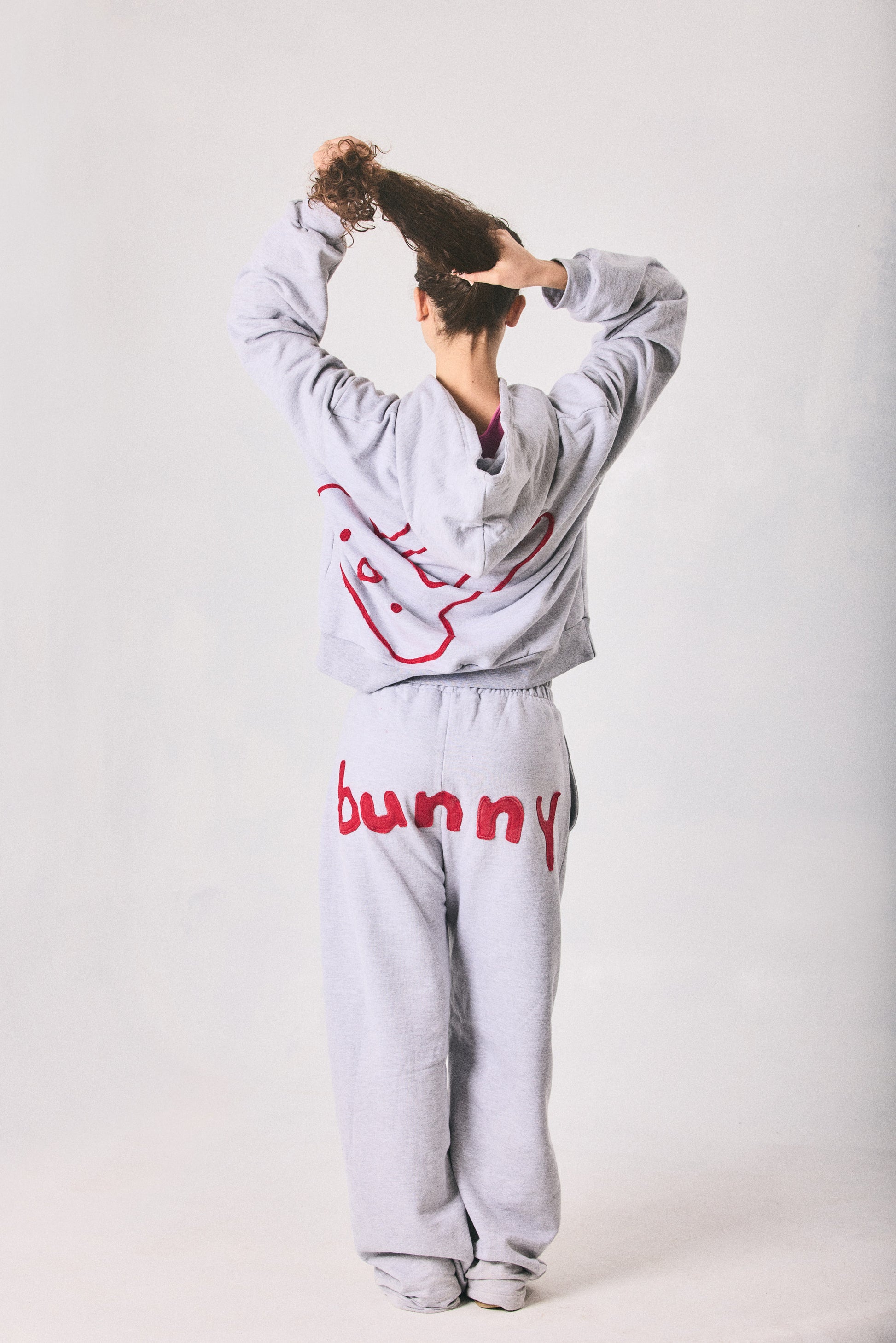 Grey melange hoodie and sweatpants set, made in Cape Town