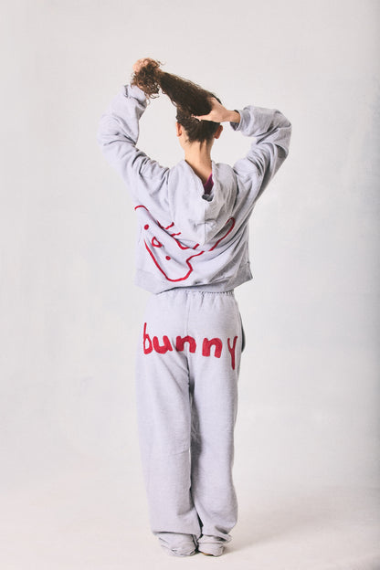 Grey melange hoodie and sweatpants set, made in Cape Town