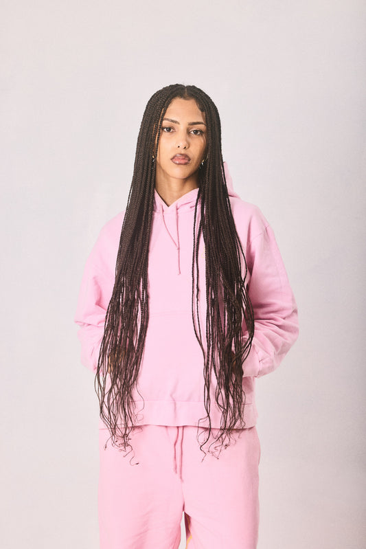 Pink hoodie and sweatpants set, made in Cape Town