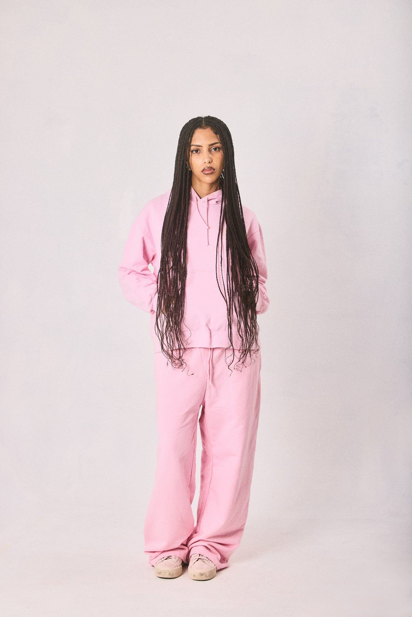 Pink hoodie and sweatpants set, made in Cape Town