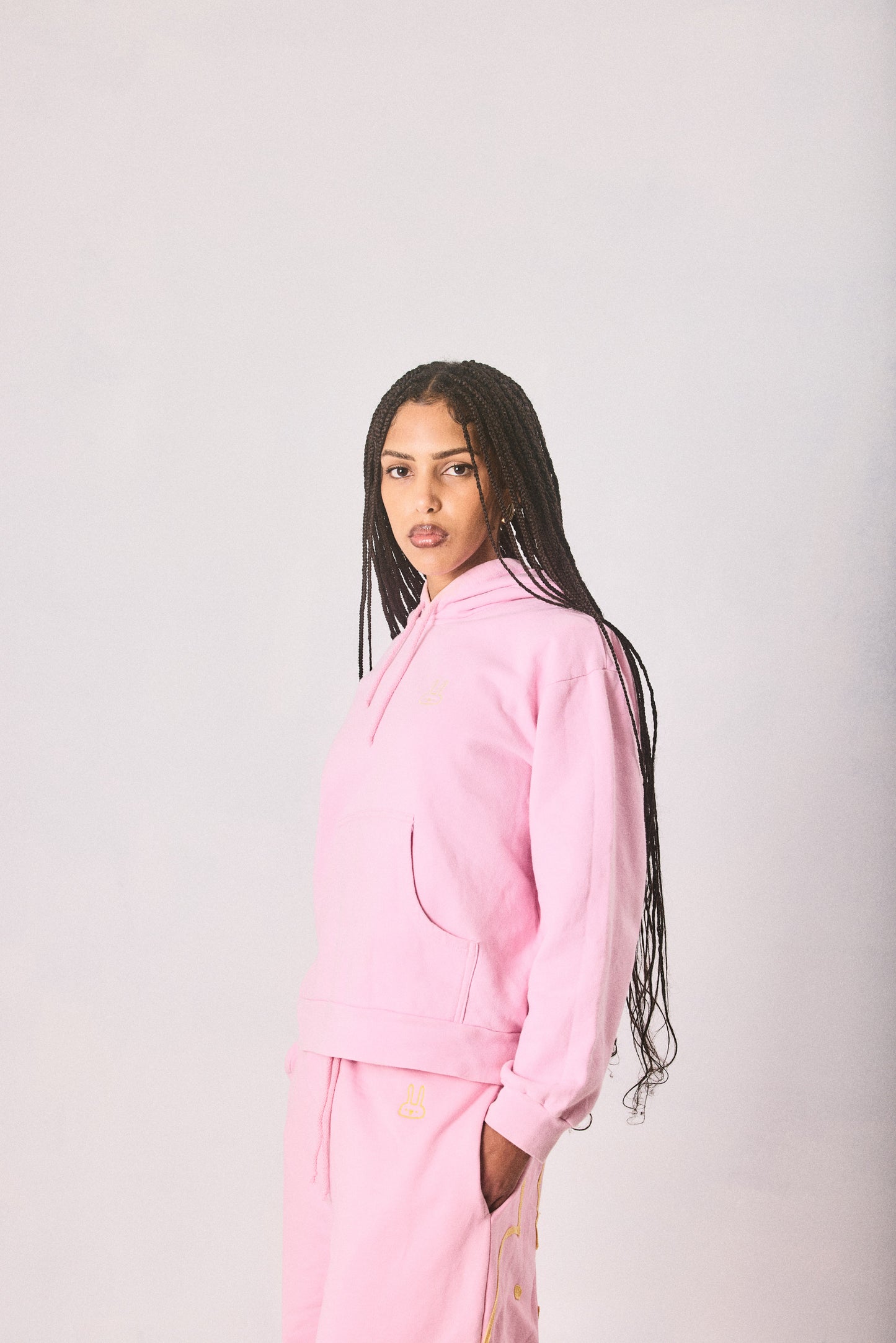 Pink hoodie and sweatpants set, made in Cape Town