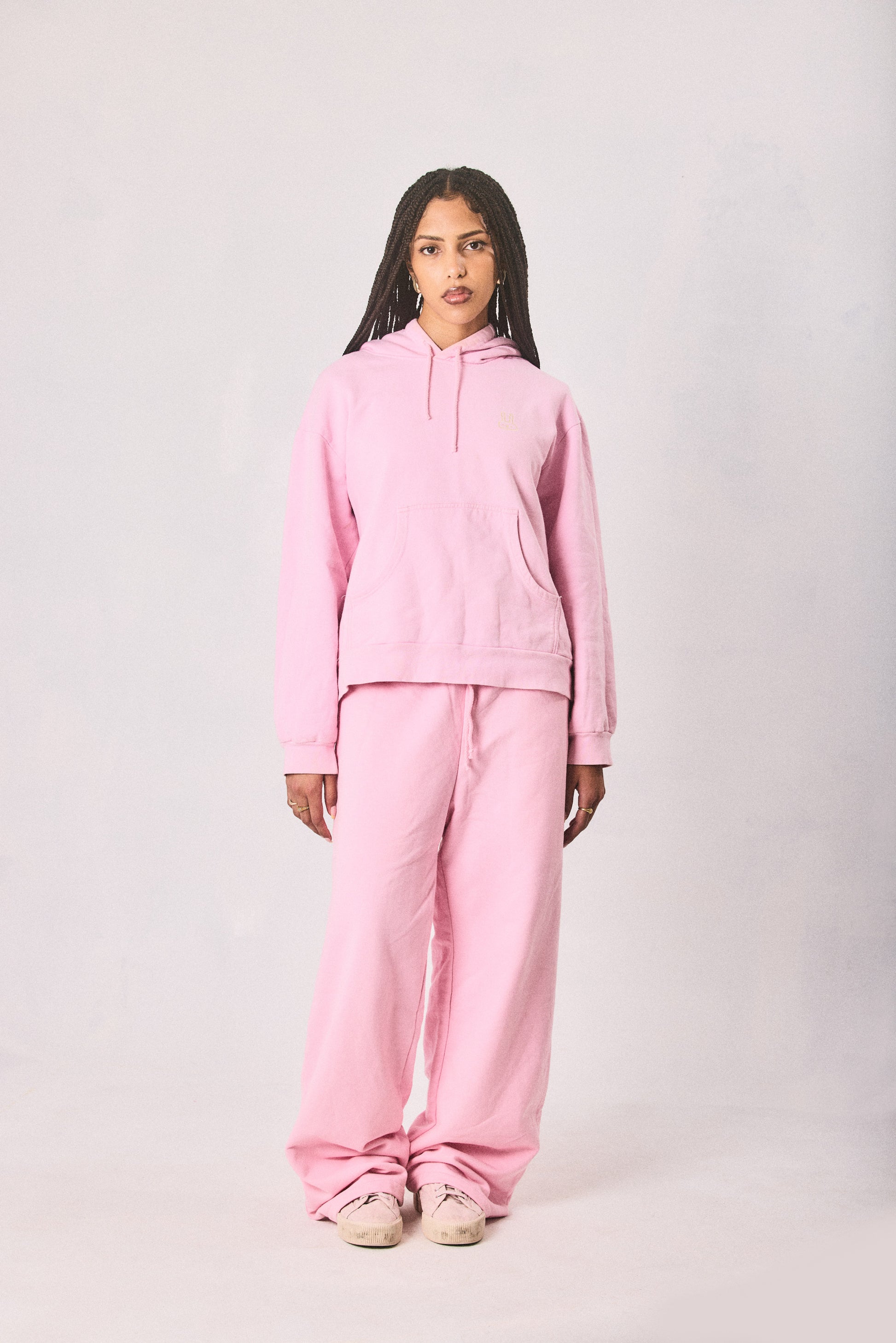 Pink hoodie and sweatpants set, made in Cape Town
