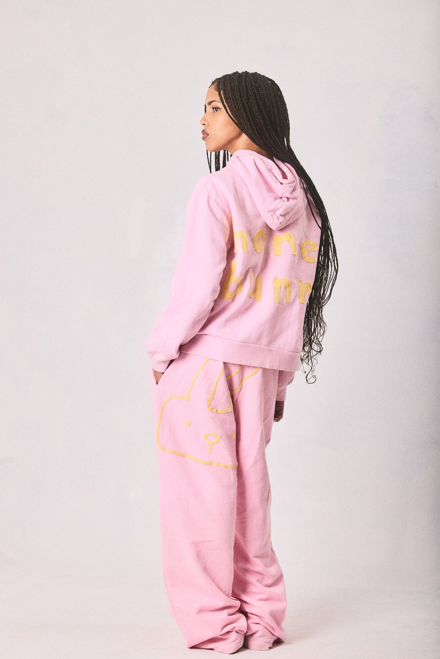 Pink hoodie and sweatpants set, made in Cape Town