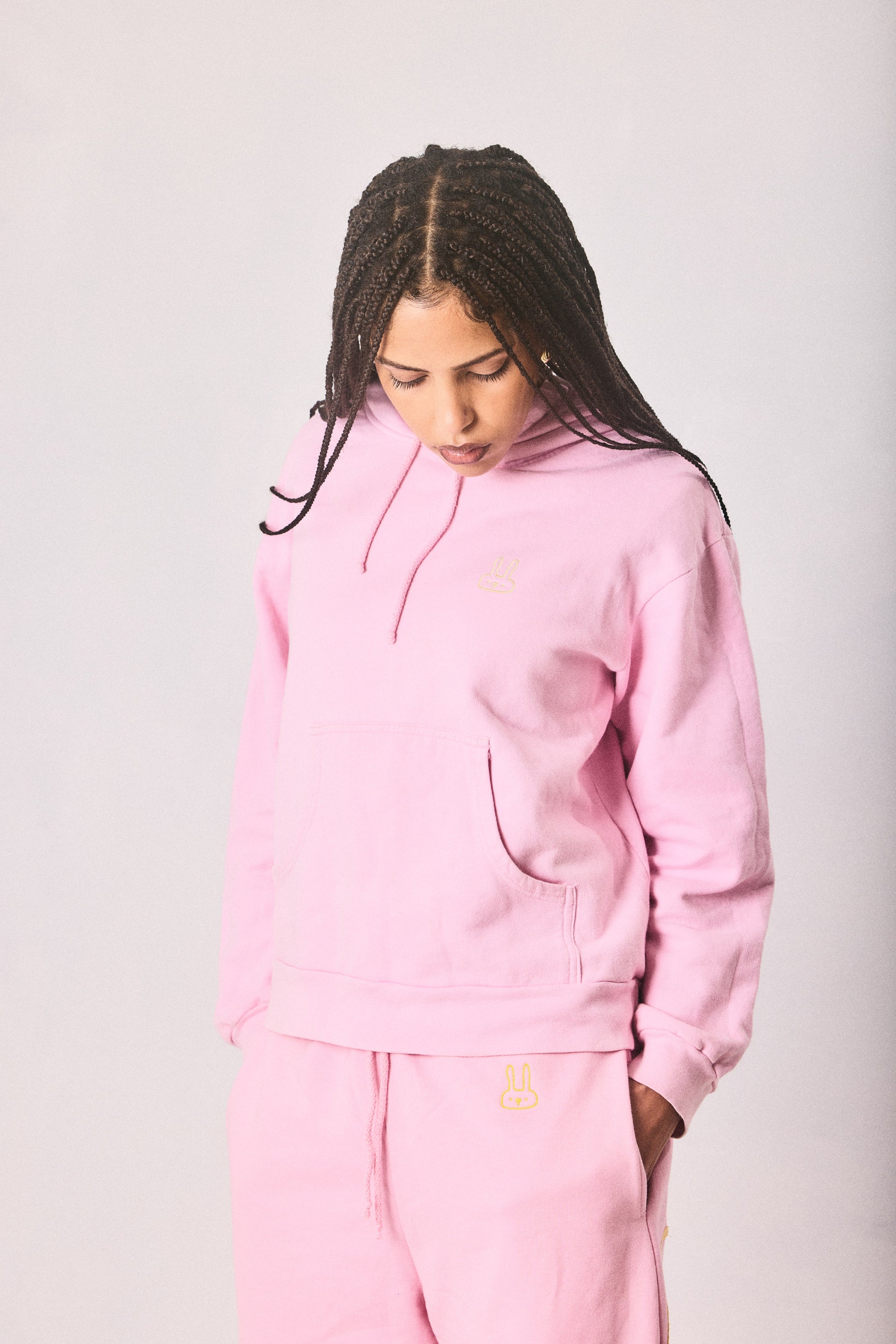 Pink hoodie and sweatpants set, made in Cape Town