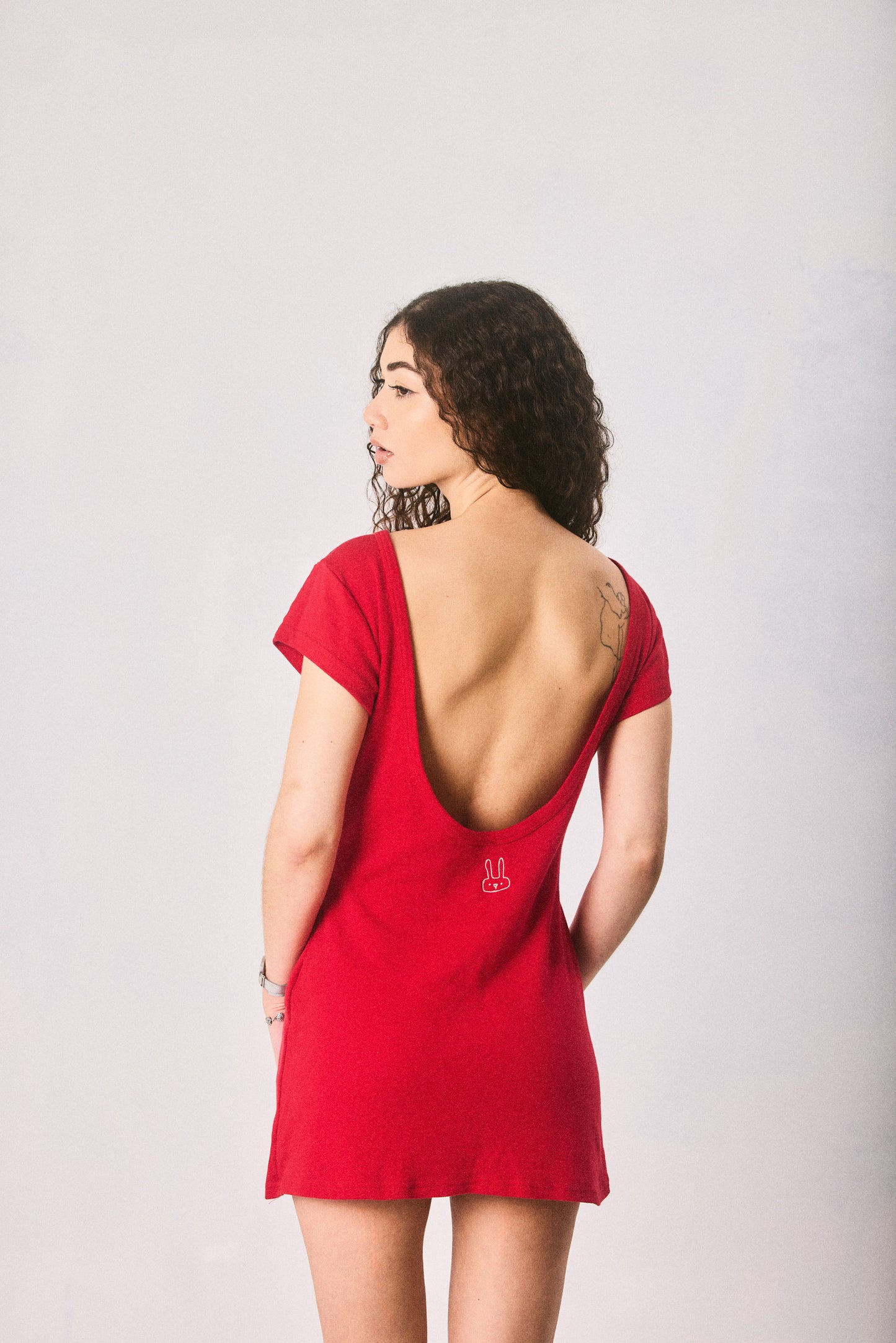 Red Backless Mini Dress, Made in Cape Town