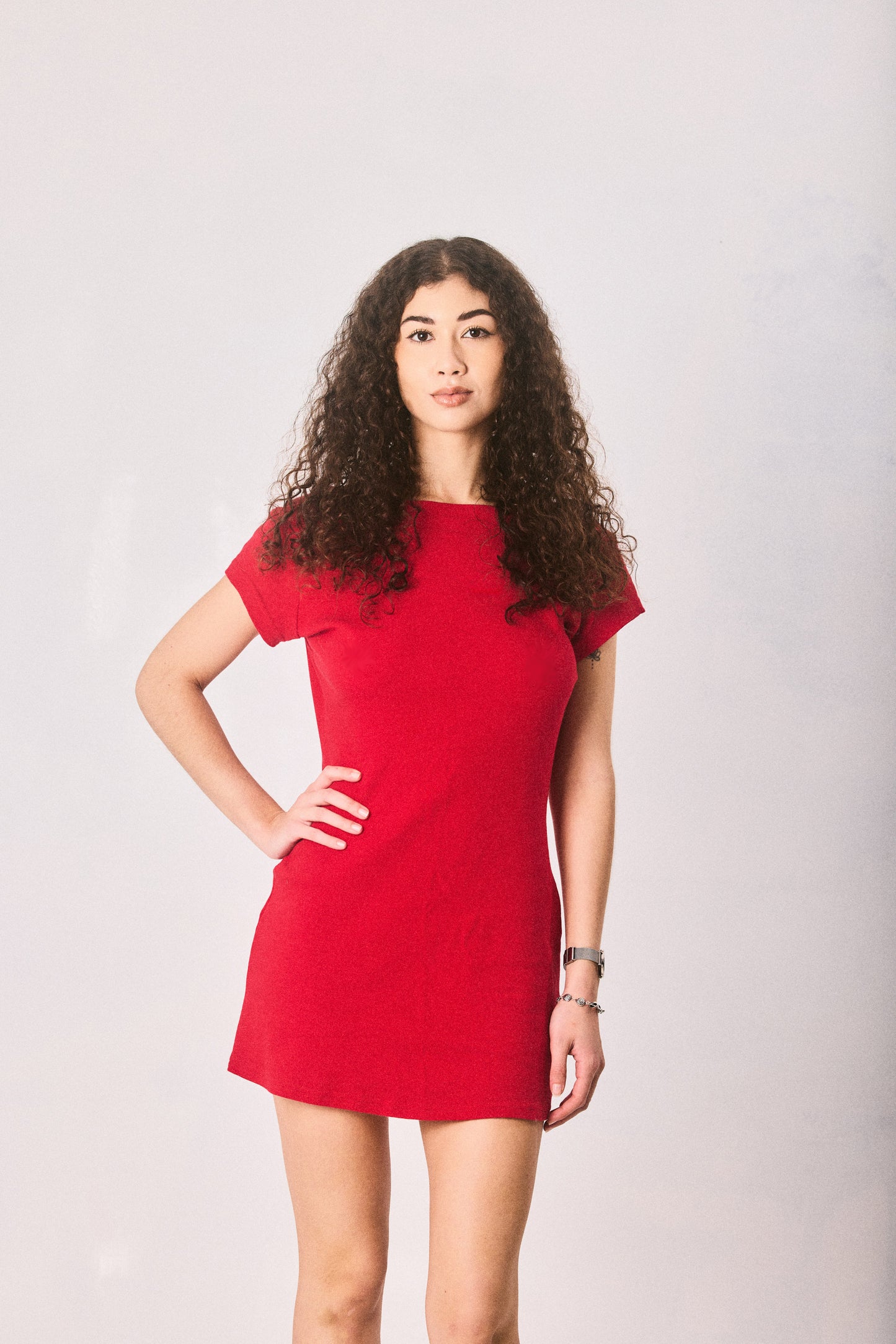 Red Backless Mini Dress, Made in Cape Town