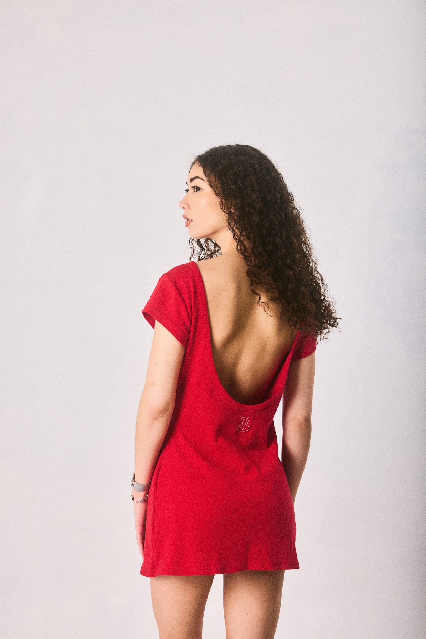 Red Backless Mini Dress, Made in Cape Town