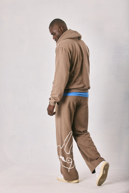 Brown hoodie and sweatpants set, made in Cape Town
