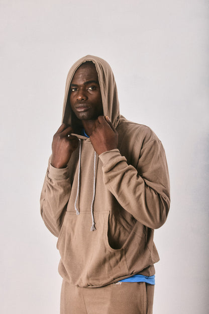 Brown hoodie and sweatpants set, made in Cape Town