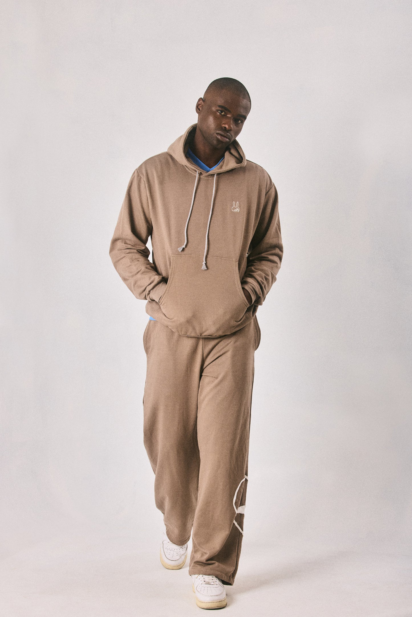 Brown hoodie and sweatpants set, made in Cape Town