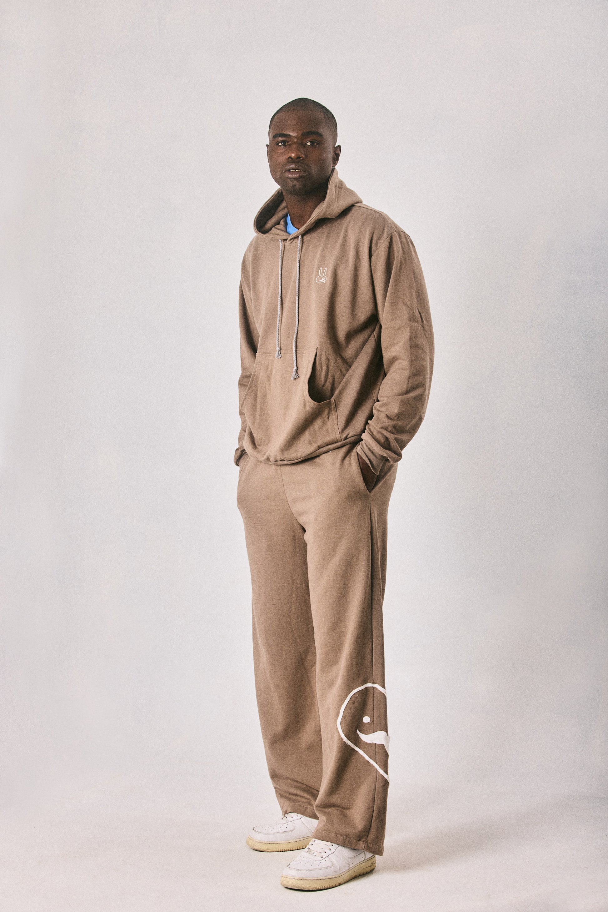 Brown hoodie and sweatpants set, made in Cape Town