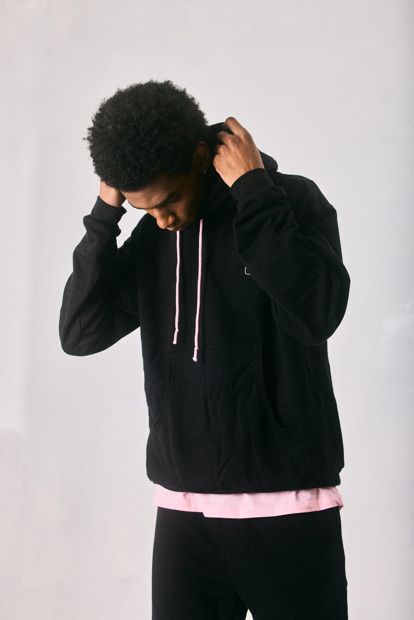 Black hoodie and sweatpants set, made in Cape Town