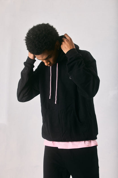 Black hoodie and sweatpants set, made in Cape Town