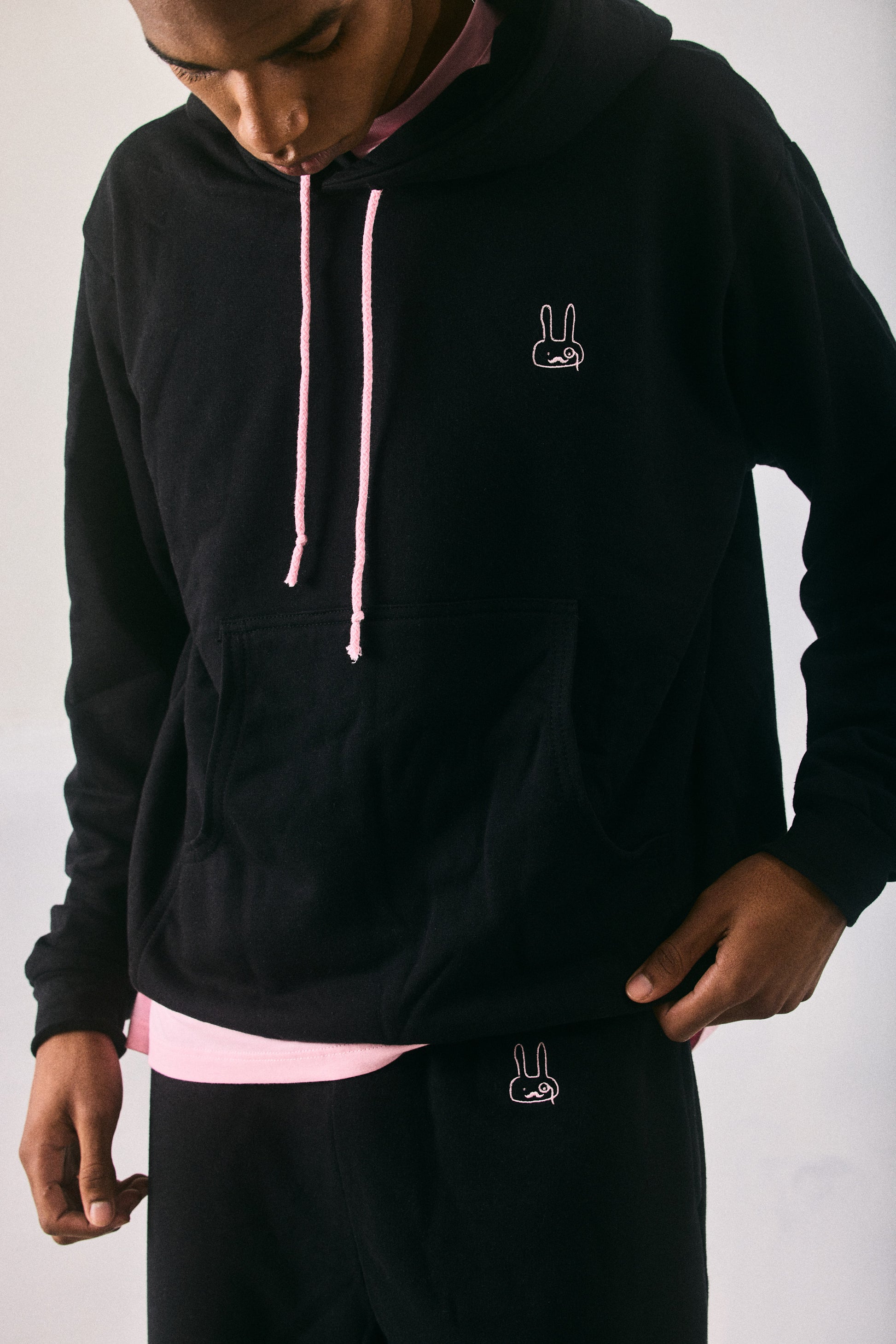 Black hoodie and sweatpants set, made in Cape Town