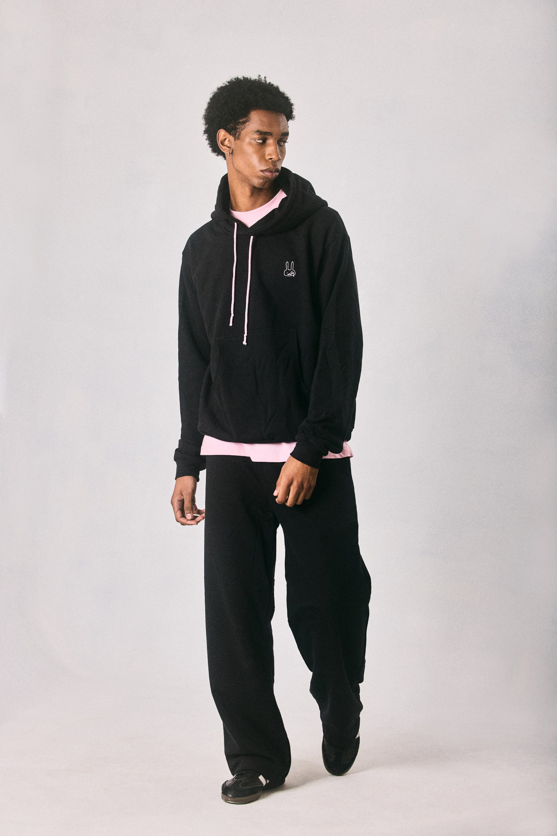 Black hoodie and sweatpants set, made in Cape Town