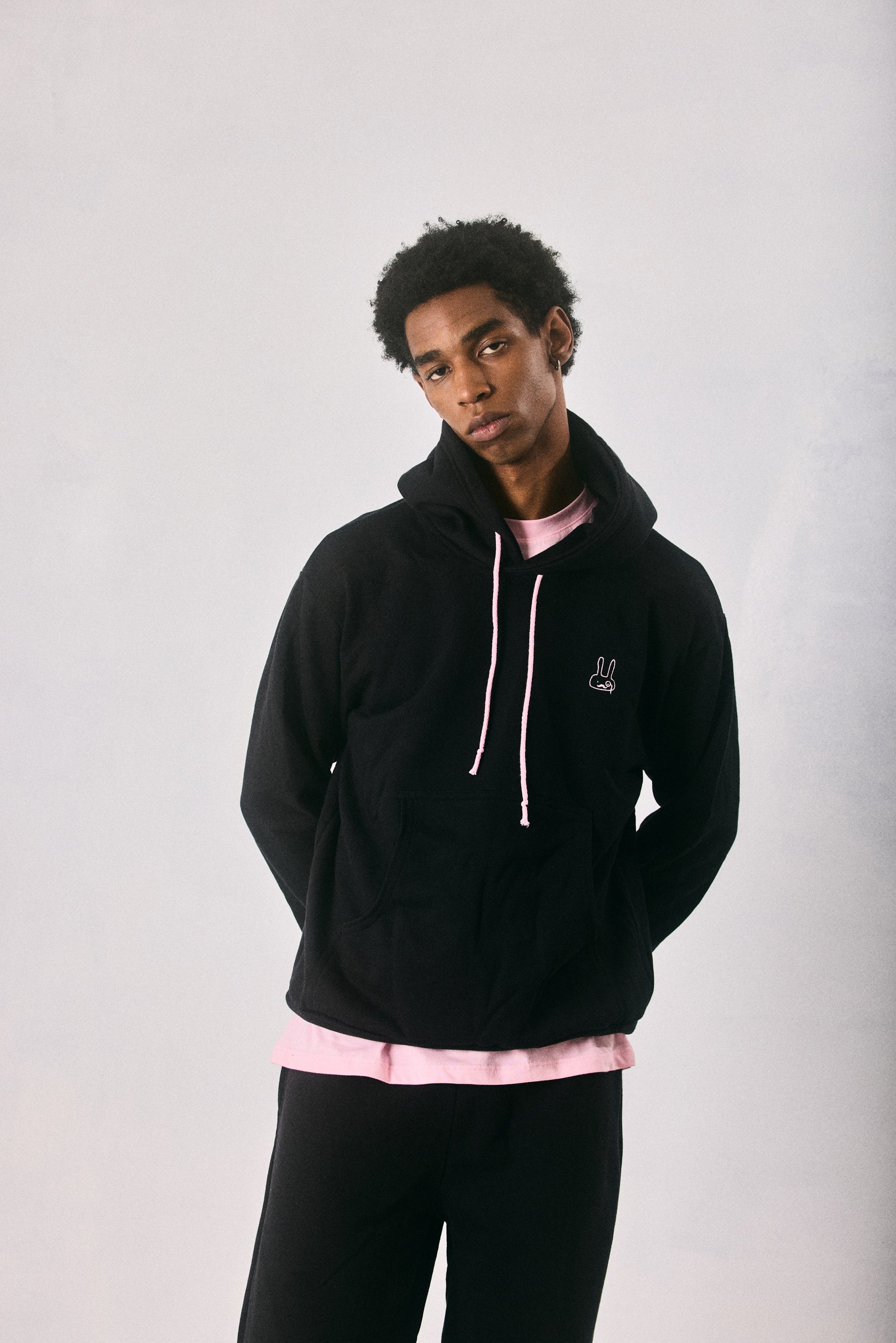 Black hoodie and sweatpants set, made in Cape Town