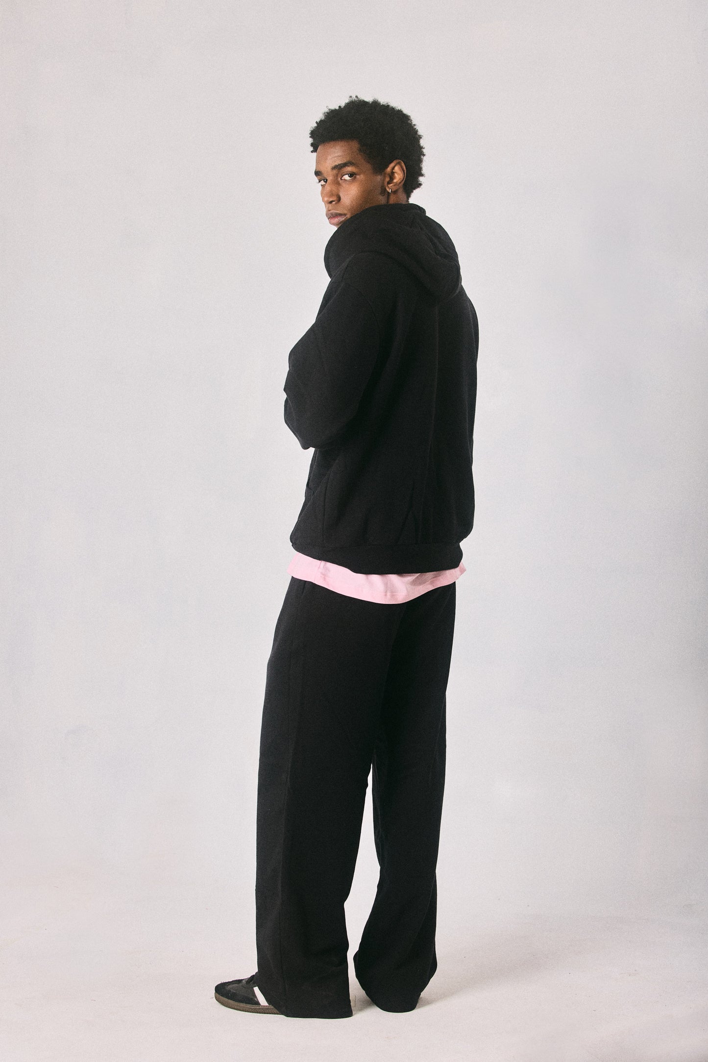 Black hoodie and sweatpants set, made in Cape Town