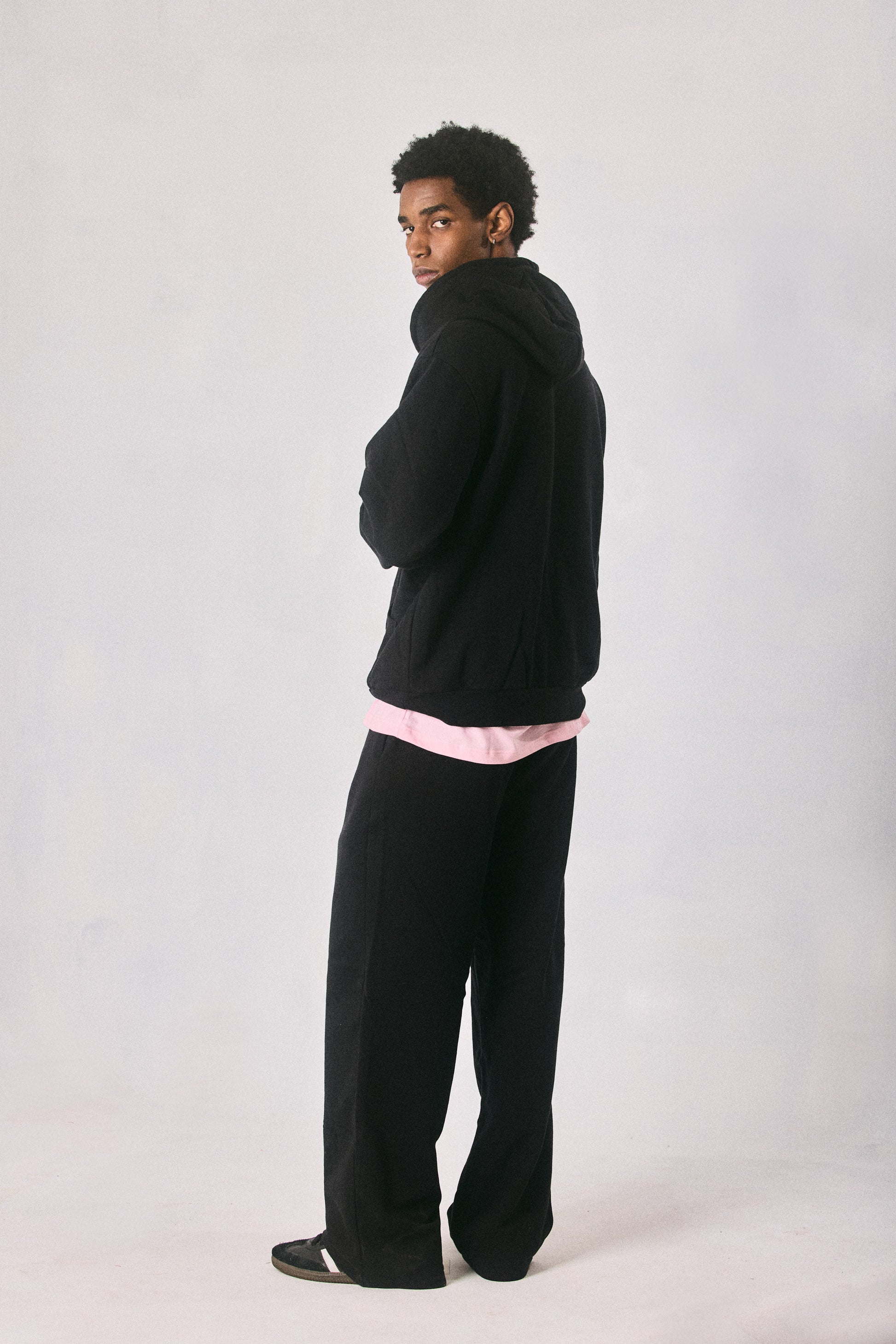 Black hoodie and sweatpants set, made in Cape Town
