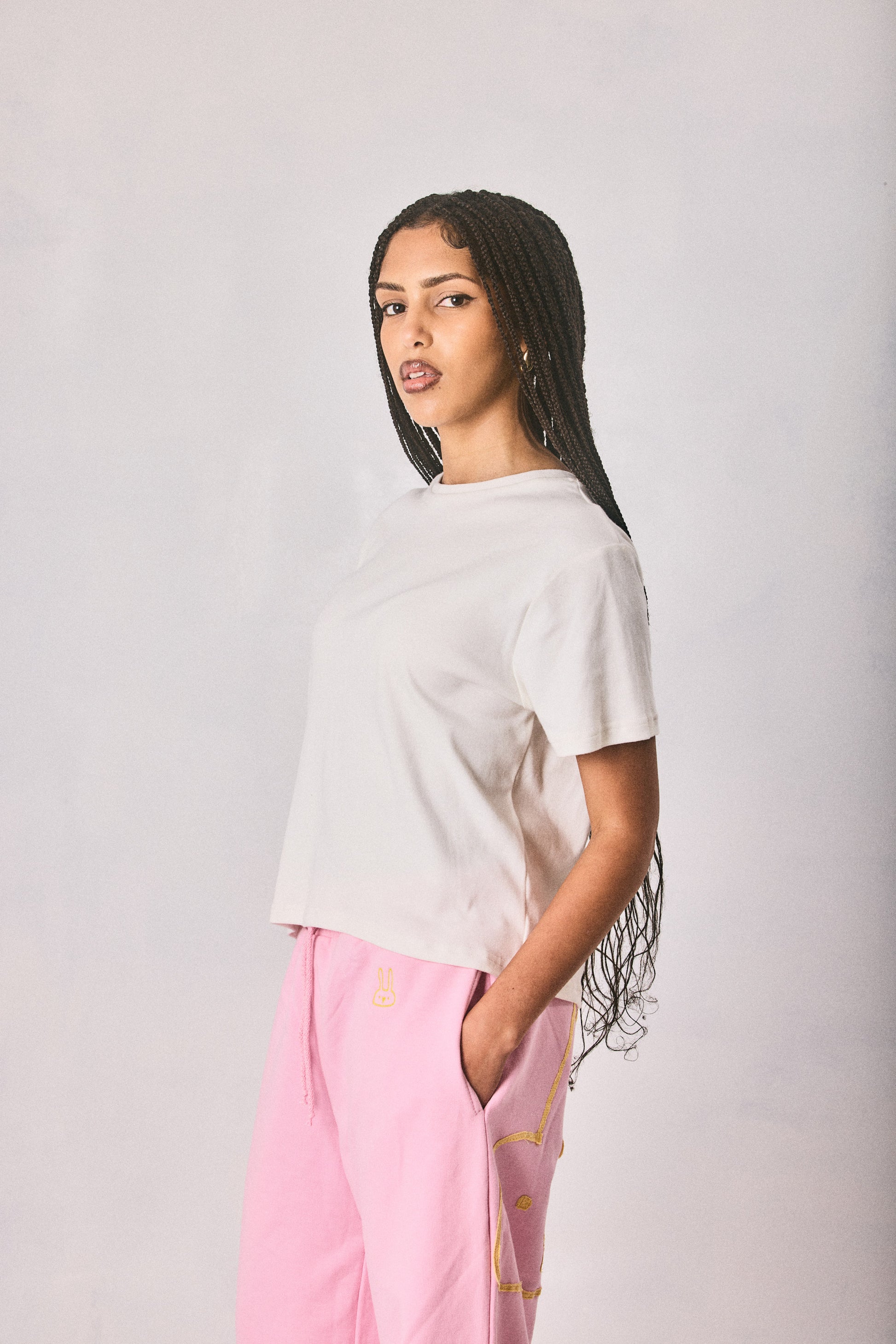 Cream Cropped T-shirt, made in Cape Town